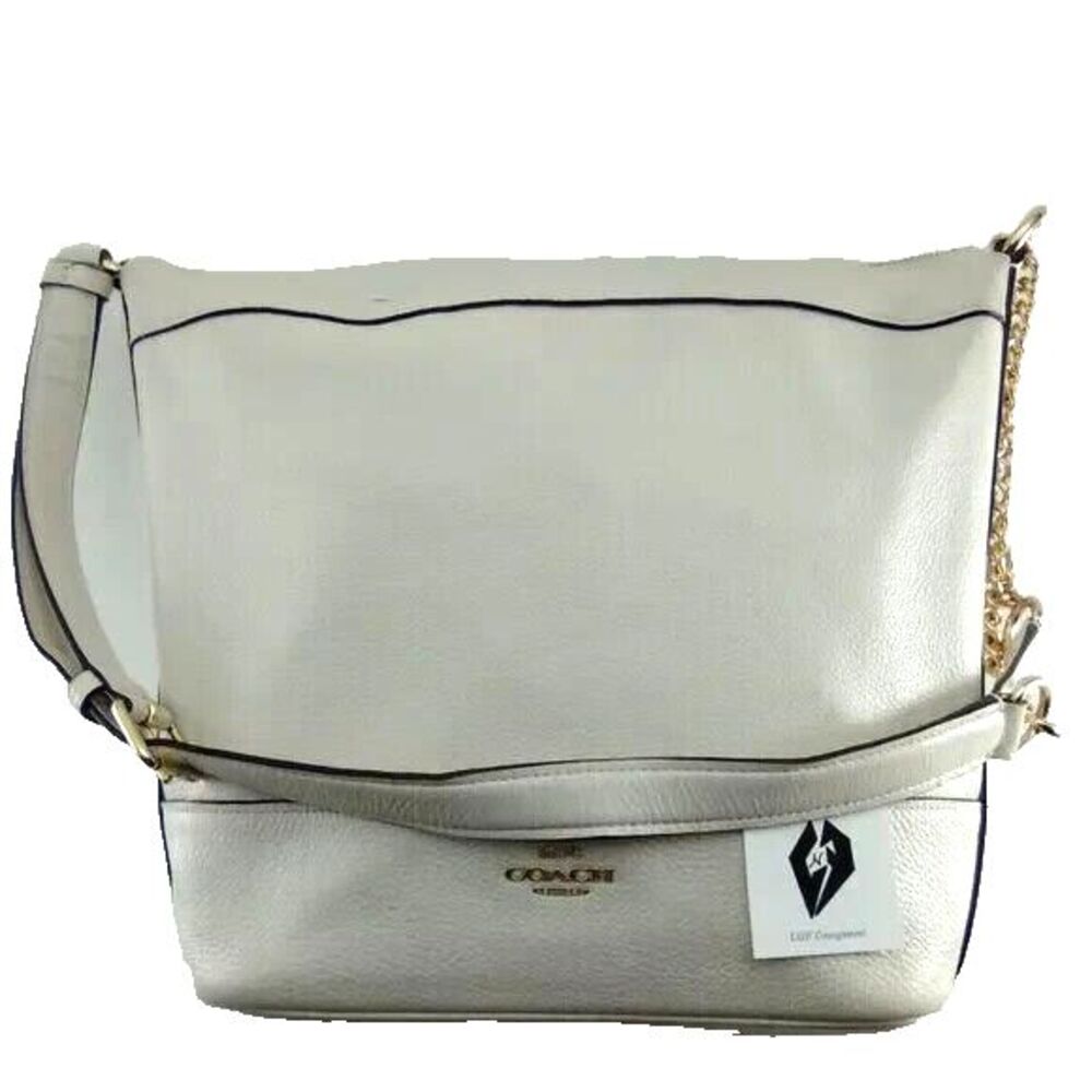 Coach Paxton Duffle In Chalk White Pebble Leather Shoulder Bag 1922-F72692